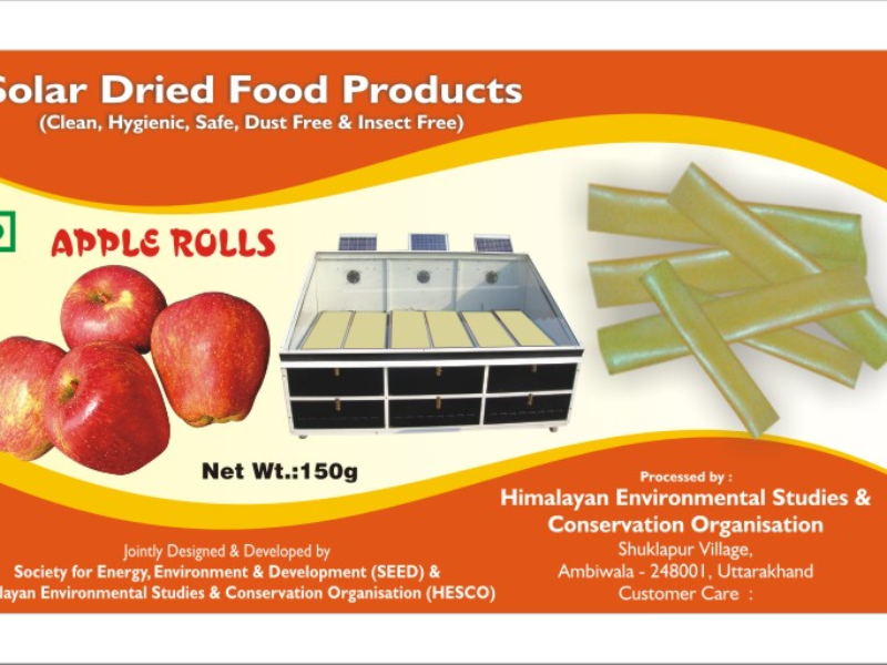  Development of Fruit Bars with Fruits Grown in Himalayan Regions for Commercial Operations in Solar Dryers and Suitable Packaging(2013)Phase I